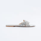 Silver metallic party flats for women – Forever Shoe Bazar