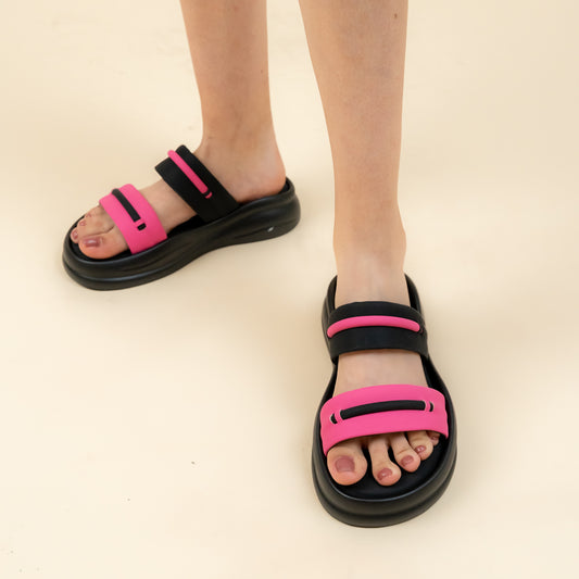 Love 'Em Curves - Fushia Casual Slipper