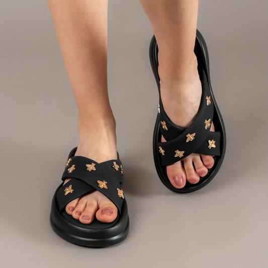 Bee-lieve In Yourself - Black Cross Slides