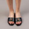 Dracarys - Black Faux Snake Skin Flats