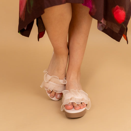 Soft Girl Soirée - Cream Comfy Casual Slipper