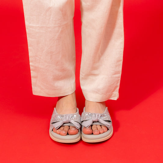 Pookie Promise - Grey Partywear Flats