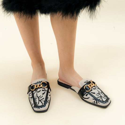My Subtle Panache - Black Casual Mules