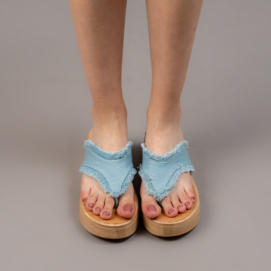 Denim Drift - Blue Casual Thong Slipper