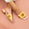 Bohemian Bliss - Beige Crochet Slide-on