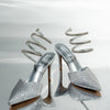 No Strings Attached - Silver Rhinestone Pencil Heels