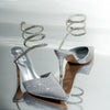No Strings Attached - Silver Rhinestone Pencil Heels