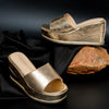 Shimmering Star - Gold Partywear Wedges