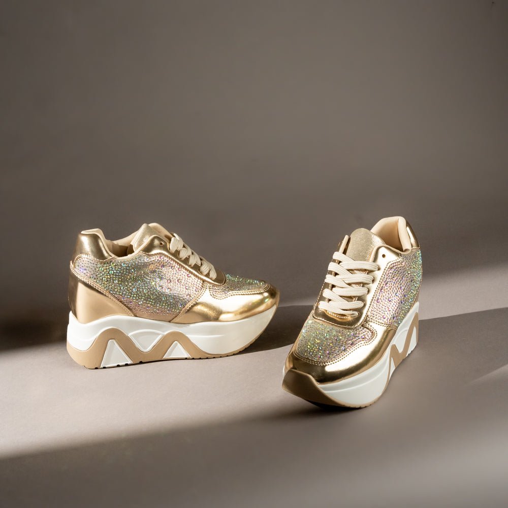 Rock The Party - Gold Partywear Sneakers . - view 8