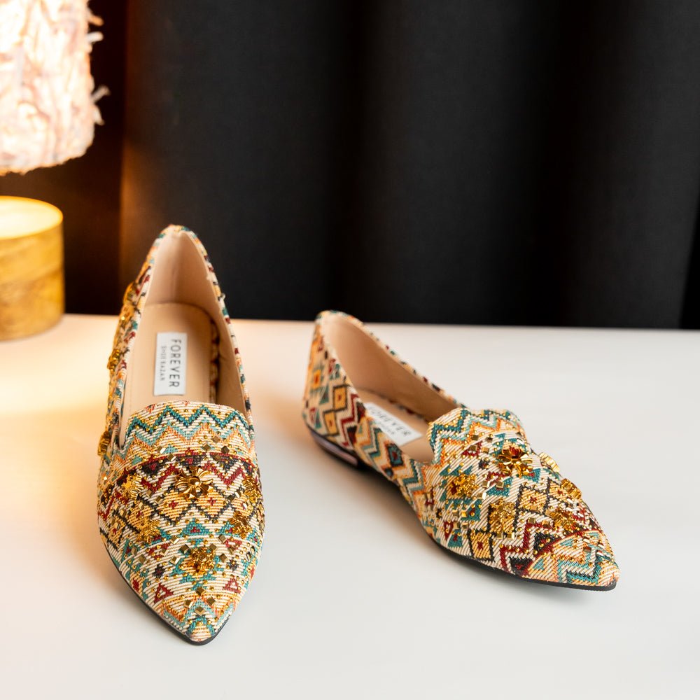 Aztec Lore - Brown Embellished Ballerina - view 6