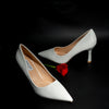 Simply Standout - White Pencil Heel Pumps