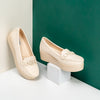 She Means Business - Beige Platform Heel Loafers