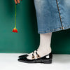 Pinterest Coded - Black Block Heel Ballerinas