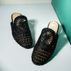 Dear Diana - Black Crochet Mules