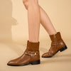 Opal Grace - Brown Modern Belted Boots