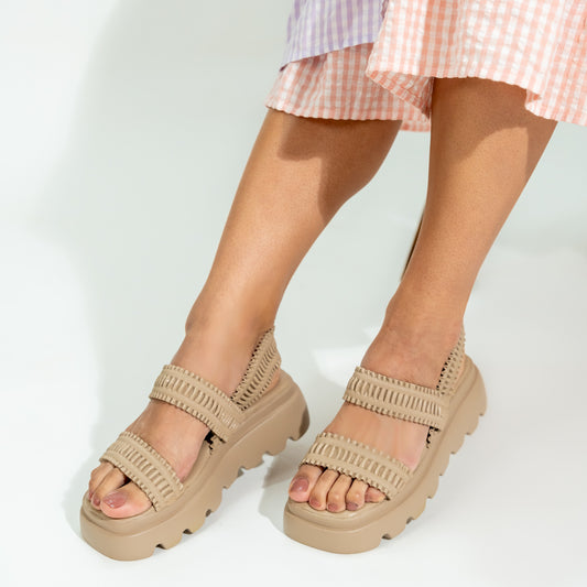 Not That Serious - Beige Everyday Platform Sandals