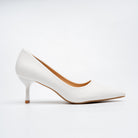 Celeste Classic Pointed Toe Pumps - White