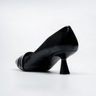 The Pleat - Black Pointed Kitten Heel Pump - view 5