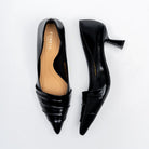 The Pleat - Black Pointed Kitten Heel Pump - view 4