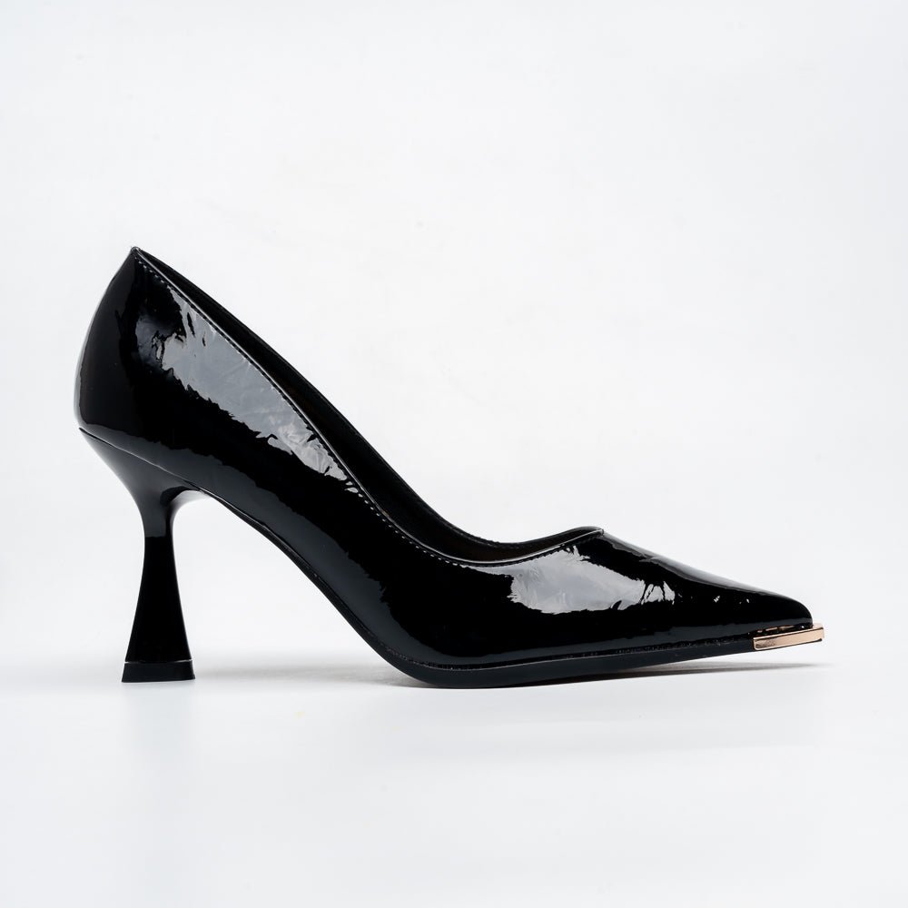 Aurora Metal Tip Pointed Toe Pumps - Black