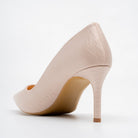 Textured Pointed Toe Stiletto Pumps - Beige - view 5