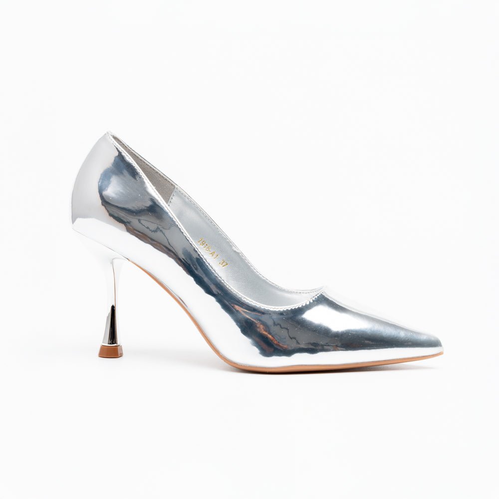 Noir Classic - Silver Patent Pointed Pump
