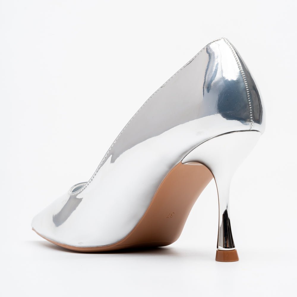 Noir Classic - Silver Patent Pointed Pump - view 5