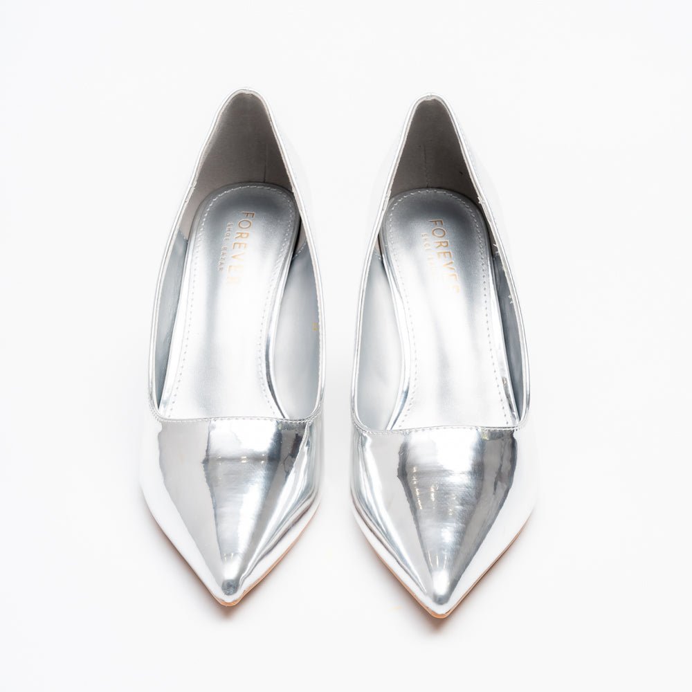 Noir Classic - Silver Patent Pointed Pump - view 3
