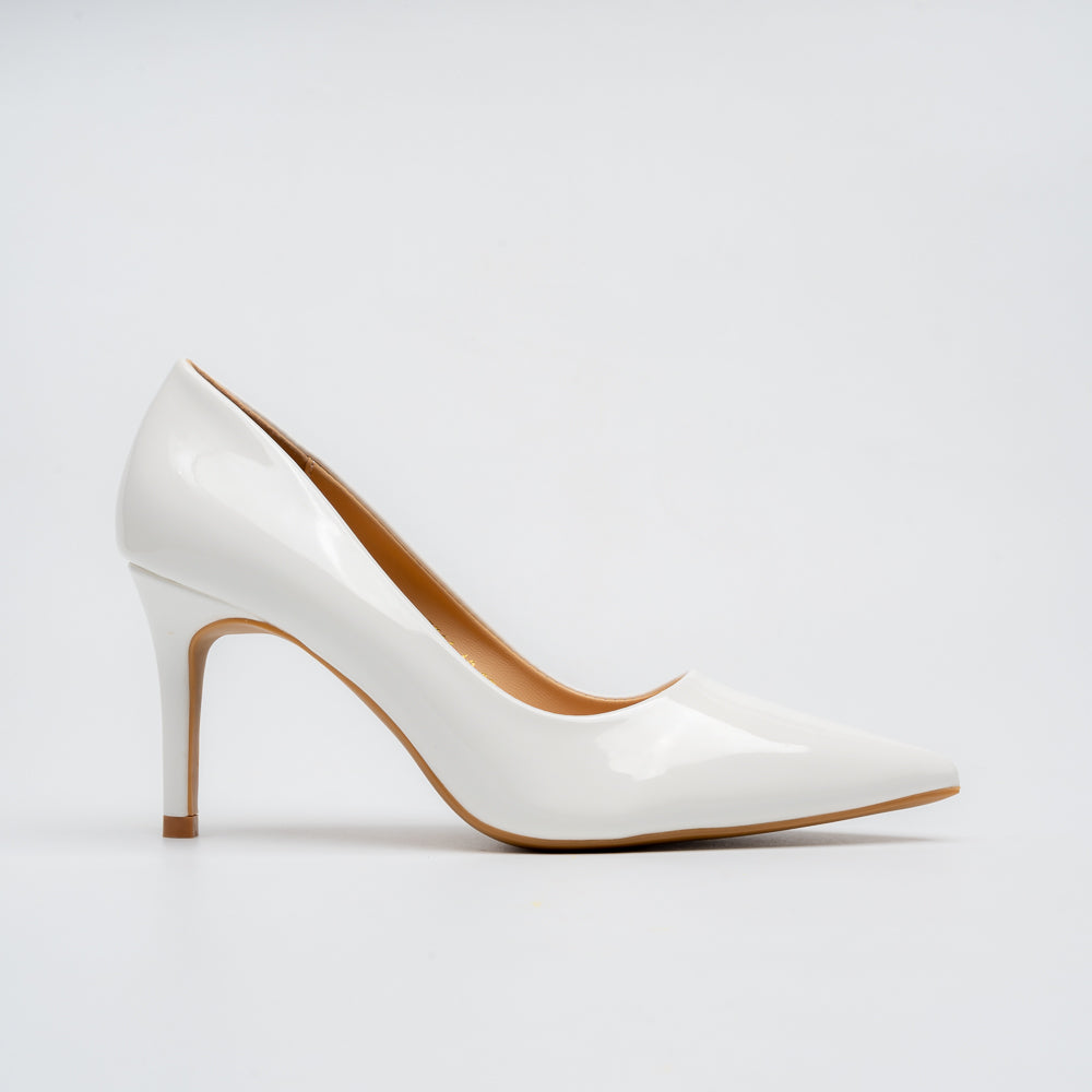Valencia Signature Pointed Pumps - White