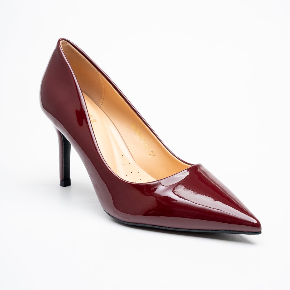 Valencia Signature Pointed Pumps - Maroon - view 2