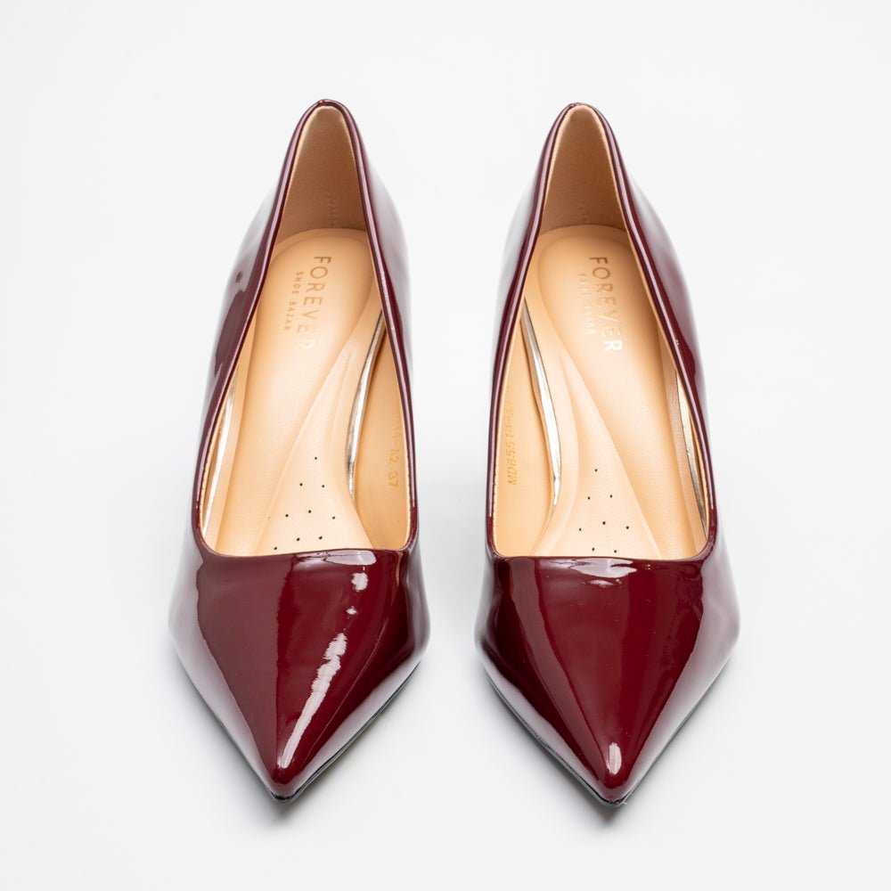 Valencia Signature Pointed Pumps - Maroon - view 3