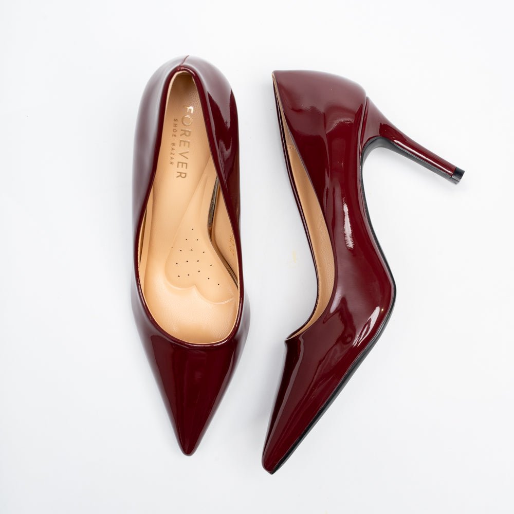 Valencia Signature Pointed Pumps - Maroon - view 4