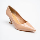 Celeste Sculpted Heel Pointed Toe Pumps - Khaki - view 2