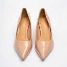 Celeste Sculpted Heel Pointed Toe Pumps - Khaki - view 3