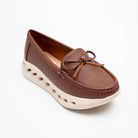 Perforated Posh - Brown Loafers - view 2