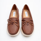 Perforated Posh - Brown Loafers - view 3