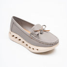 Perforated Posh - Grey Loafers - view 2