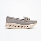 Perforated Posh - Grey Loafers