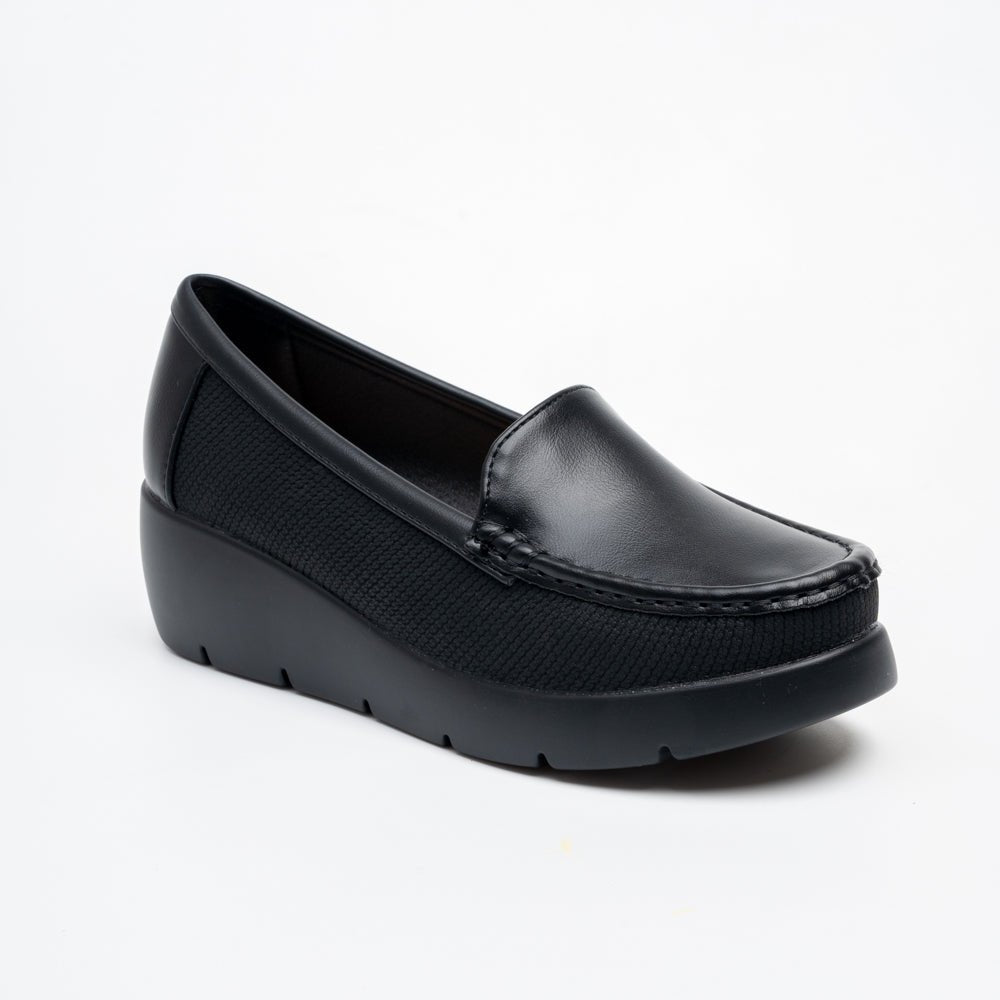 Orlana Comfort Wedge Loafers - Black - view 2