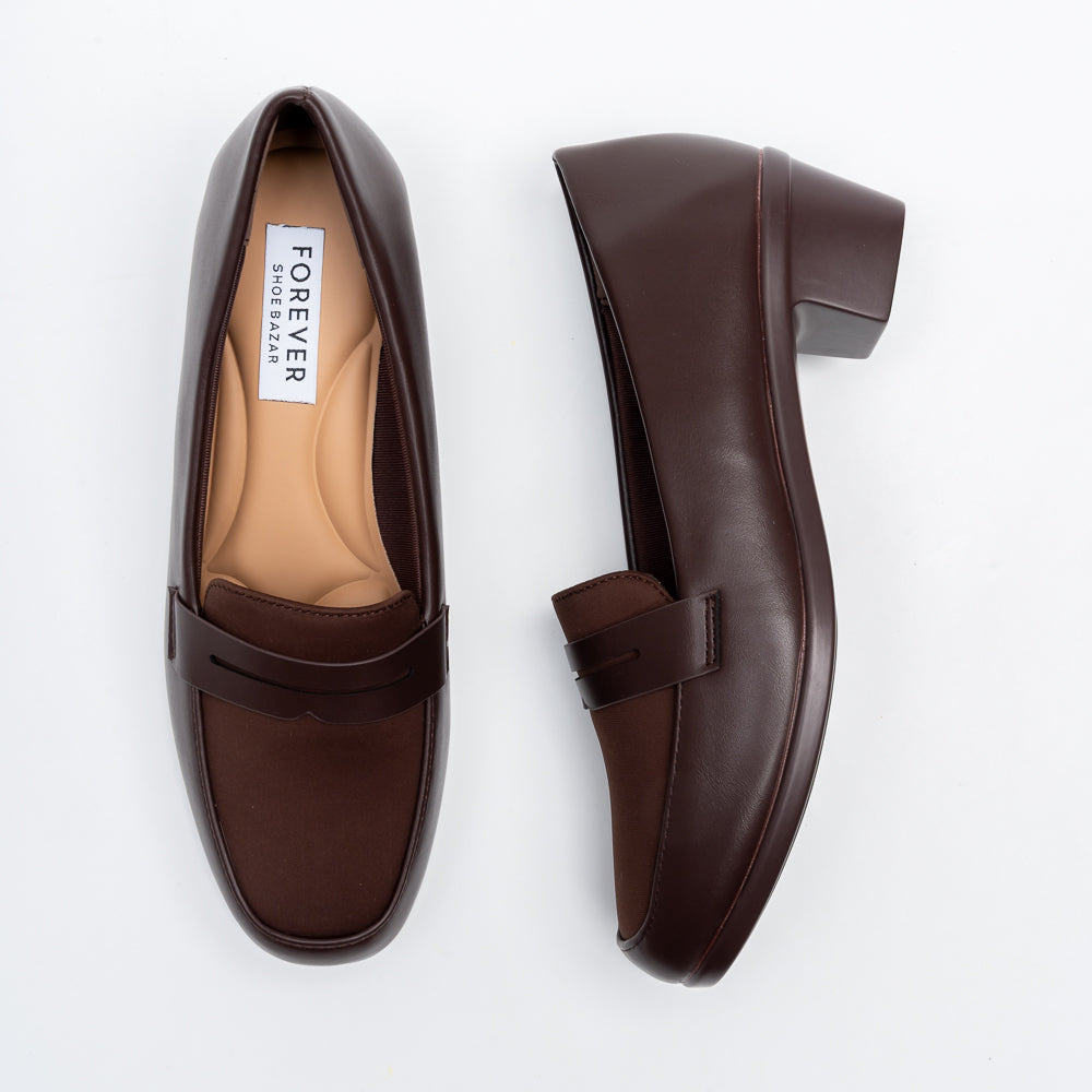 Torvina Office Penny Loafer Heels - Coffee - view 4