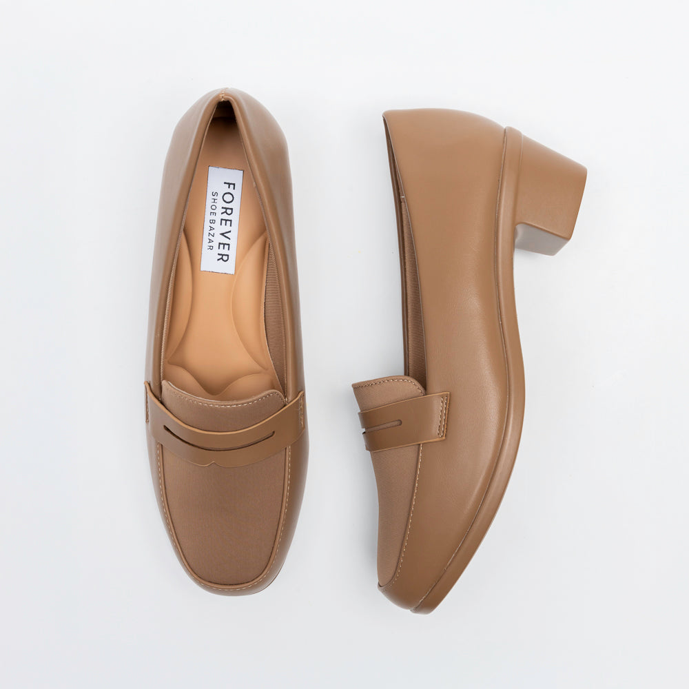 Torvina Office Penny Loafer Heels - Khaki - view 4