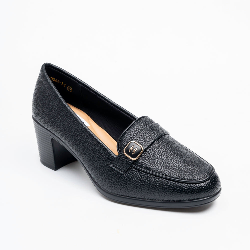 Cavina Strap Loafer Heels - Black - view 2