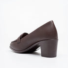 Cavina Strap Loafer Heels - Coffee - view 5