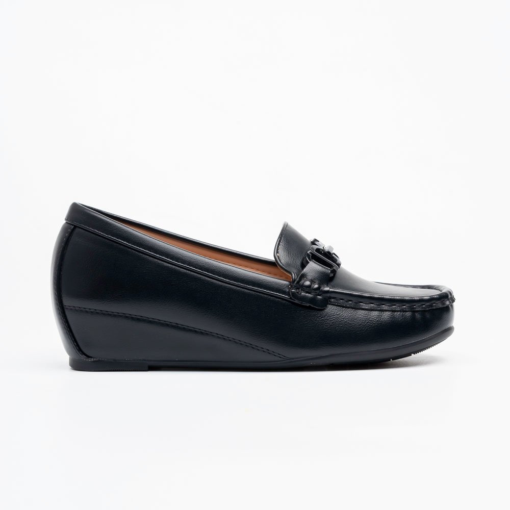 Elvora Chain Comfort Loafers - Black