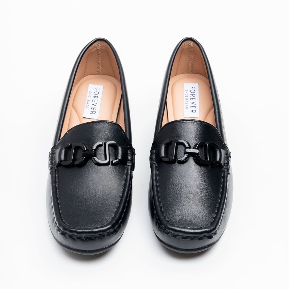 Elvora Chain Comfort Loafers - Black - view 3