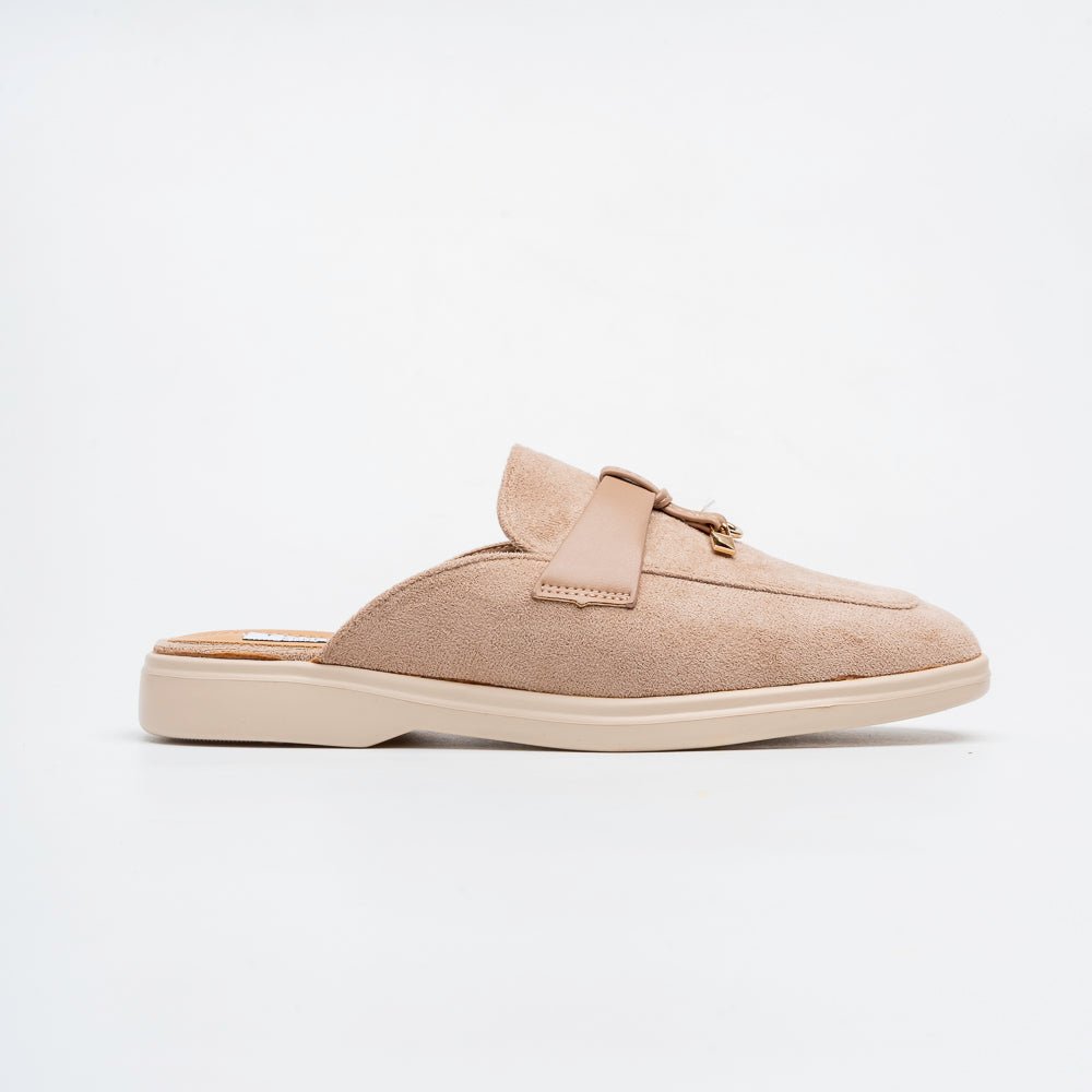 Santino Suede Mule Loafers - Khaki