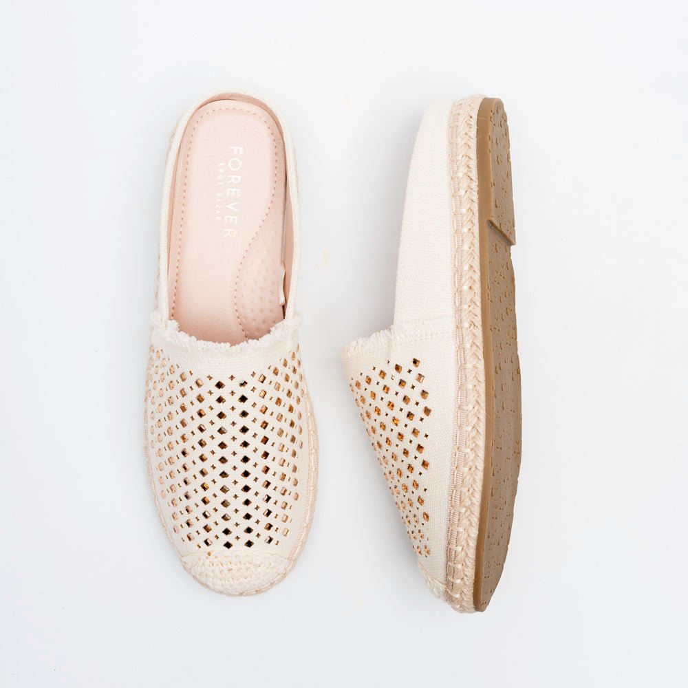 Azure Weave Resort Mules - Beige - view 4