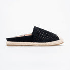 Azure Weave Resort Mules - Black
