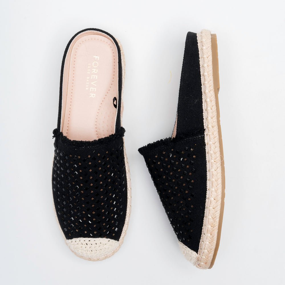 Azure Weave Resort Mules - Black - view 4
