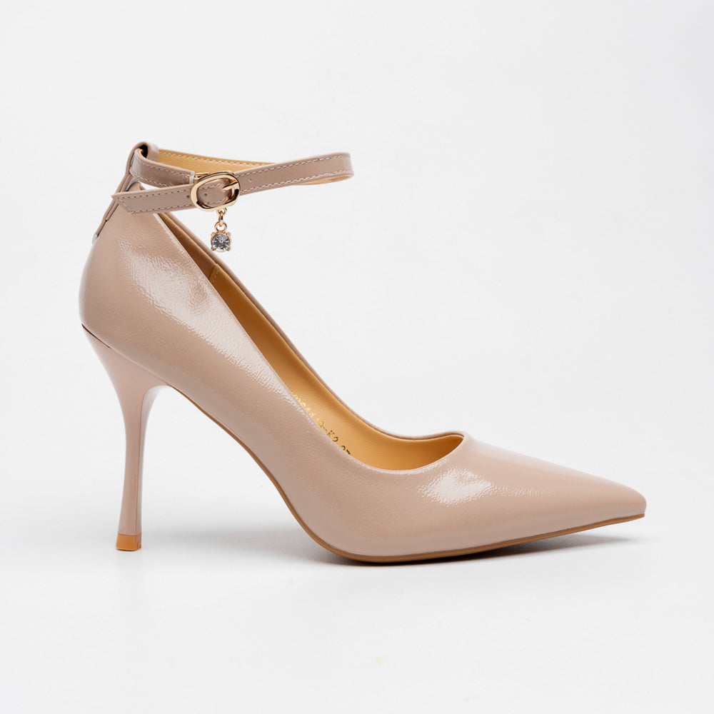 Marseille Ankle-Strap Stiletto Pumps - Beige